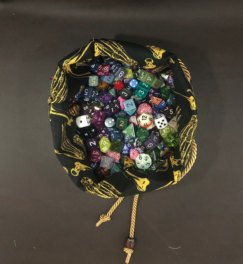 Medium Dice bag Bones black outer