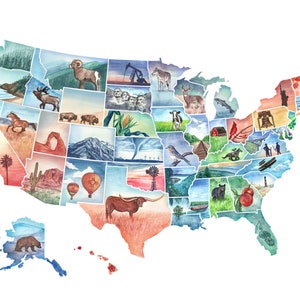 USA Bilderkarte drucken (Digitaldownload)