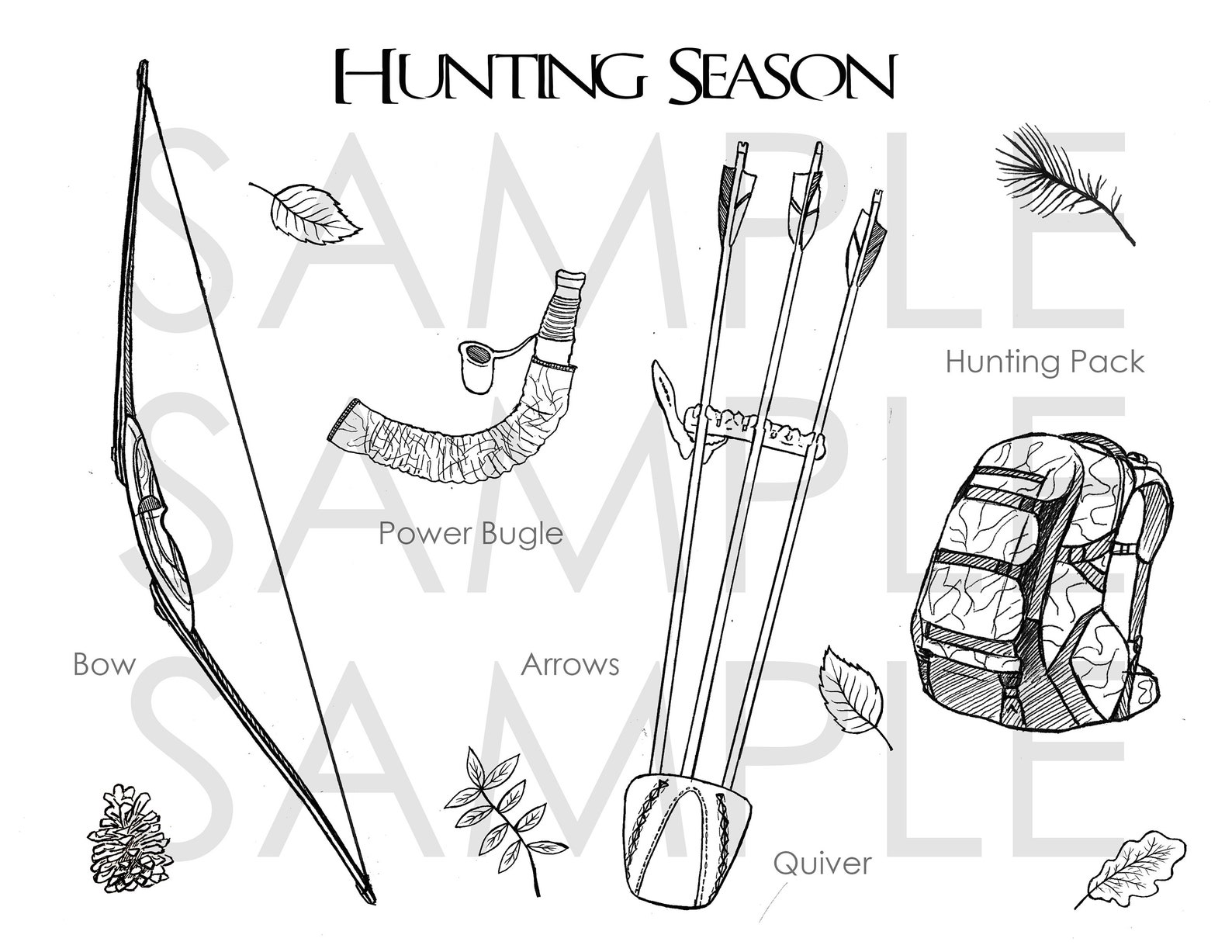 Bow Hunting Coloring Page Etsy
