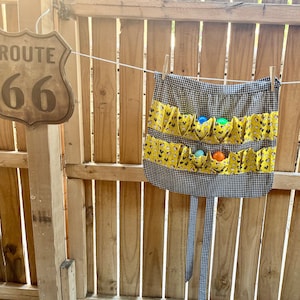 Handmade Egg Gathering Apron: 12 Pocket Cotton Farm Apron