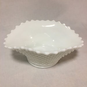Vintage Hobnail Milk Glass Serving Bowl by Westmorland Glass