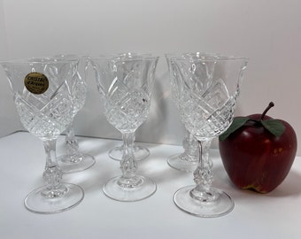 Vintage Cristal d'Arques Neuville Sherry Glasses - Set of 6 Lead Crystal Stemware