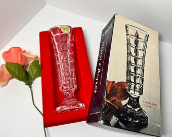 Vintage Cristal d'Arques Crystal Bud Vase In Original Box 24% Lead Crystal