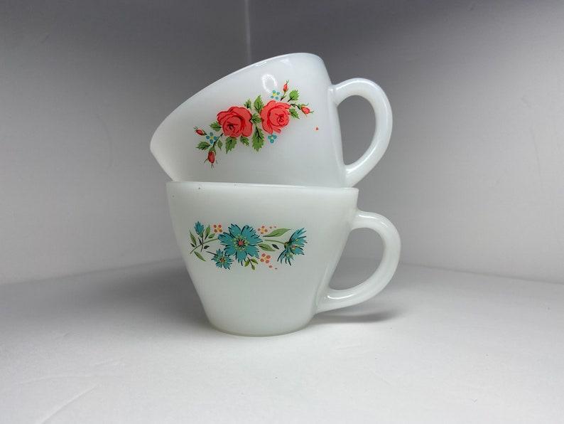 Vintage Anchor Hocking Fire King Milk Glass Coffee Tea Cup Etsy