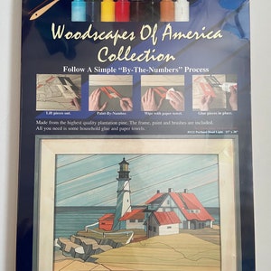 Woodscapes of America Art Kit, Paint by Number Wood Picture