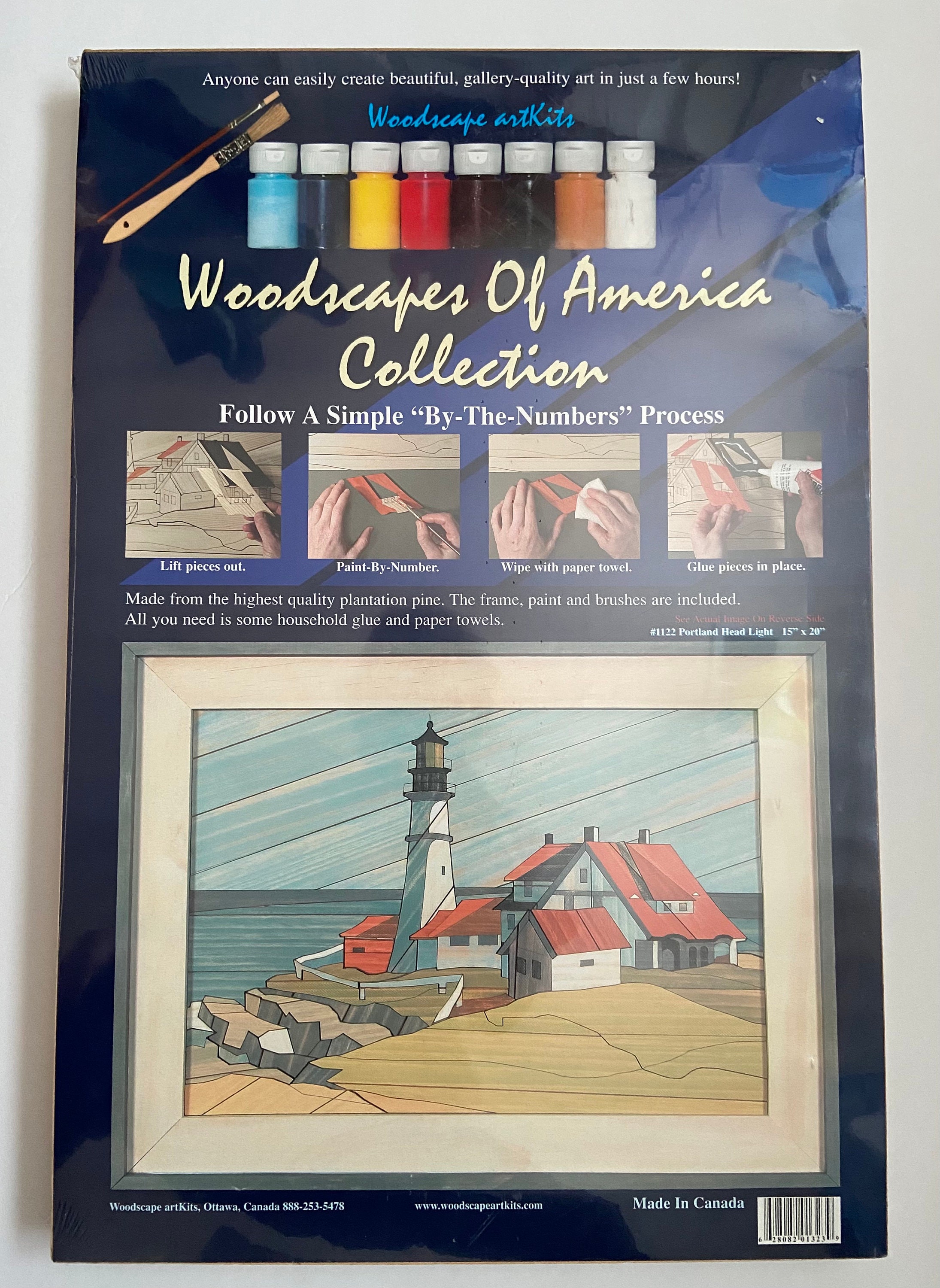 Woodscapes of America Art Kit, Paint by Number Wood Picture