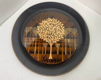 Vintage 1960's Tray, Otagiri Japan Tree of Life Golden Mist