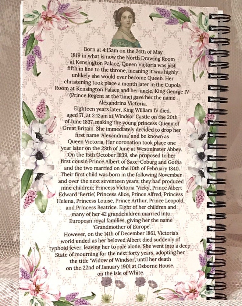 Queen Victoria illustration notebook