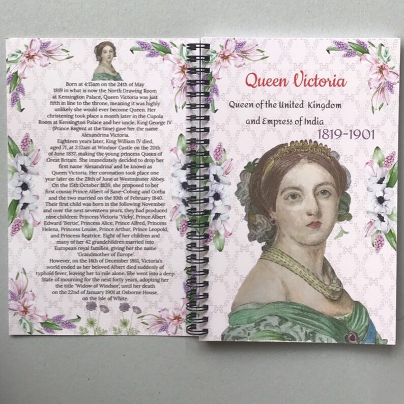 Queen Victoria illustration notebook