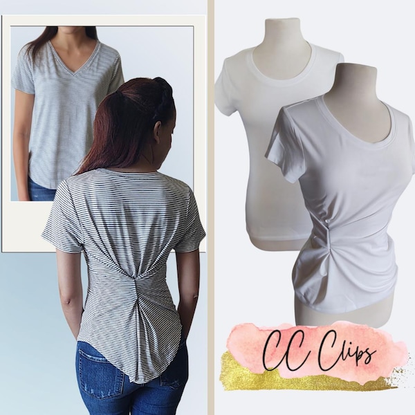 Magnetic Shirt Cinch Clip, No Sew Clothing Tightener, Dress and Top Waist Cincher, Hidden Fashion Styling Tool, Scarf & Sarong Clip