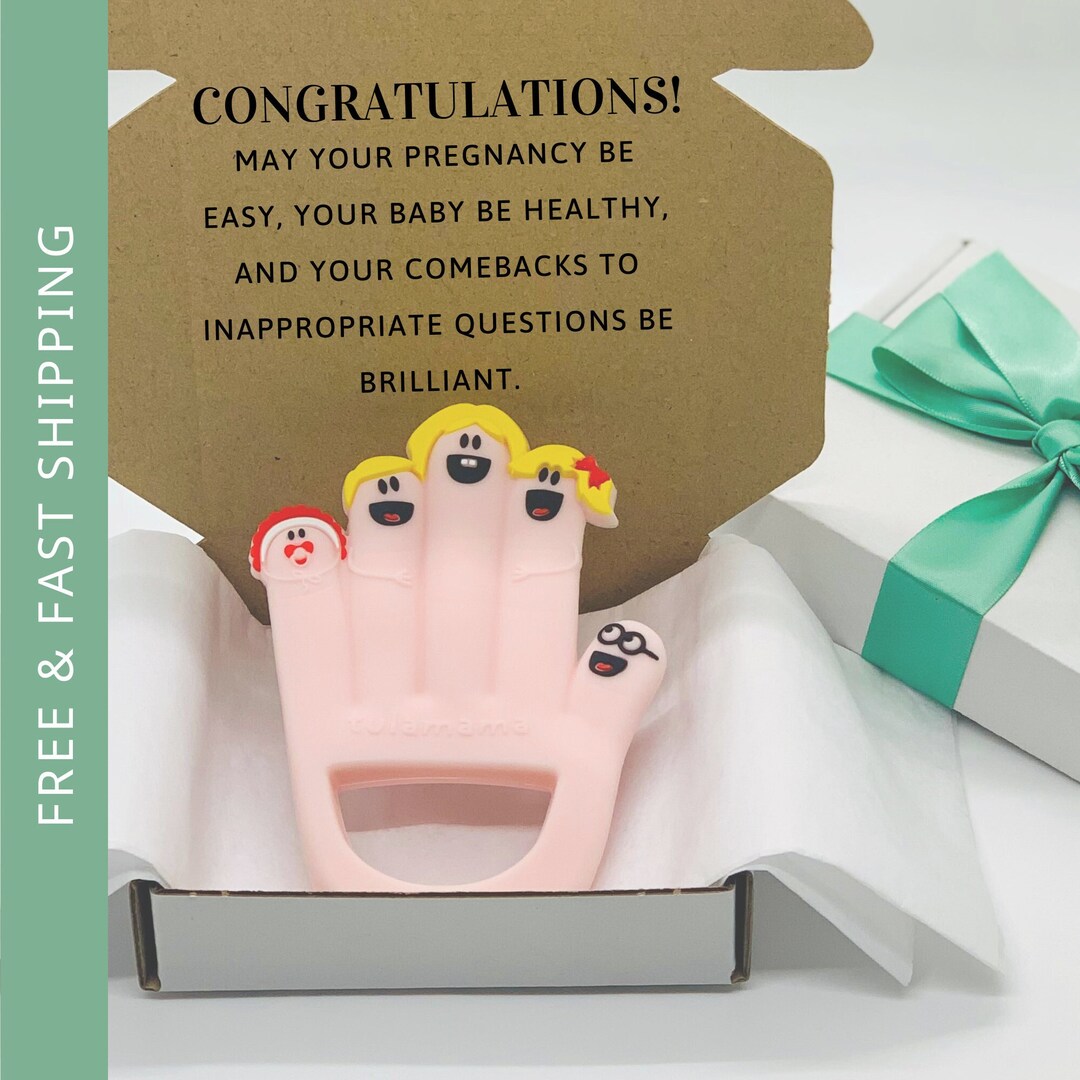 Pregnant Mom Gift Box With Finger Family Organic Teether & Funny