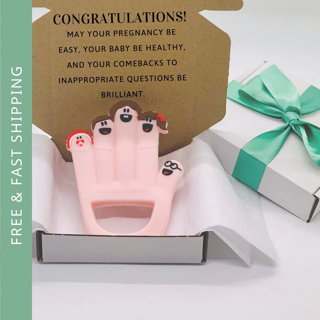 Pregnant Mom Gift Box With Finger Family Organic Teether & Funny