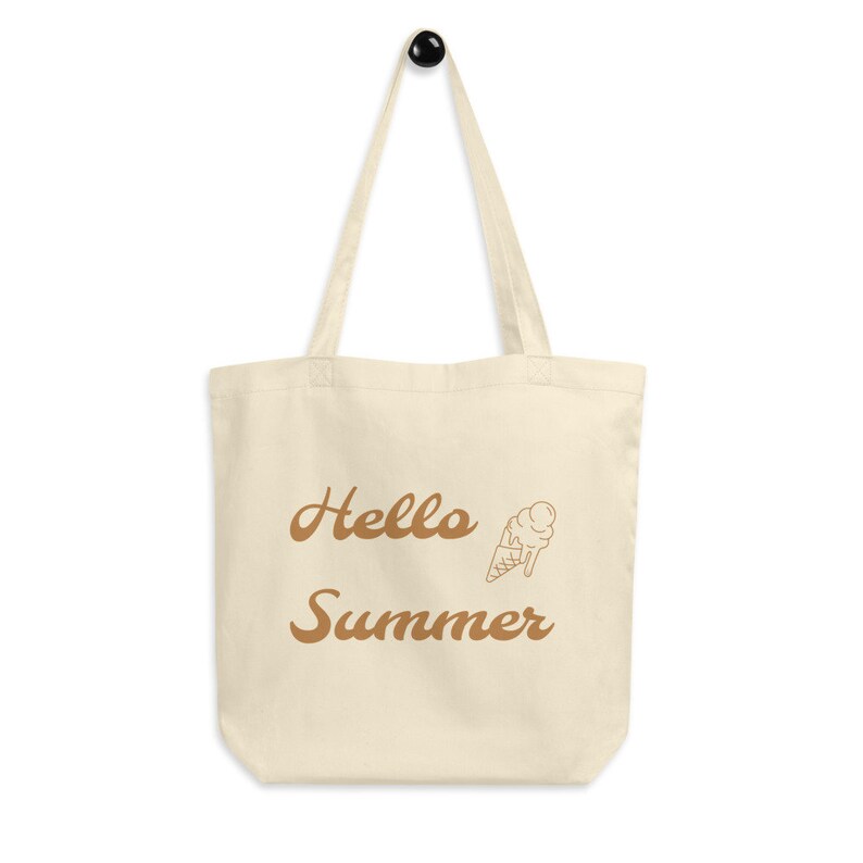 Eco Shopper Bag Eco Friendly Cotton Tote Bag Hello Summer Eco Tote Bag Eco Friendly Gift