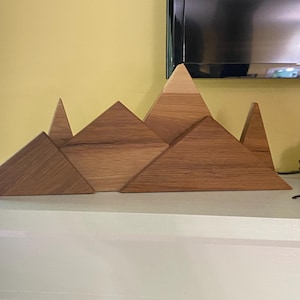Handmade Hickory Mountain Decor Mantle Table Display Mountain shelf décor Wooden mountains Mantle Décor Gift Wedding decor