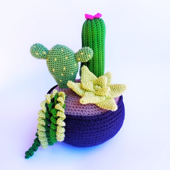 Topf mit Kaktus-Anleitung* Kaktus hkeln* Amigurumi-Kaktus* hkeln*  Amigurumi-Anleitung* Pflanzen hkeln* - Etsy.de