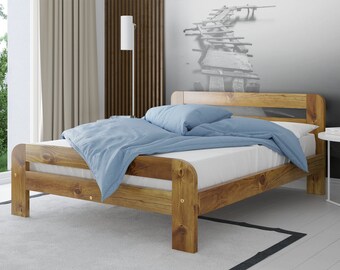 Nodax Wooden Solid Pine Bed Frame Model "F2" in oak finish