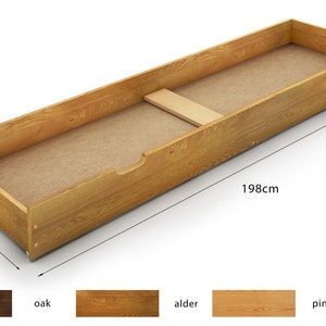Nodax Underbed Storage Drawer in Oak Finish - Bedding Drawer - Organizer Box - Strong and Durable
