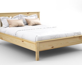 Nodax Wooden Solid Pine Bed Frame Model "F17" in Pine Finish