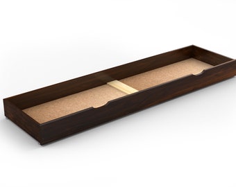 Nodax Underbed Storage Drawer in Walnut Finish - Bedding Drawer - Organizer Box - Strong and Durable