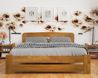 Nodax Wooden Solid Pine Bed Frame Model "F1" in oak finish