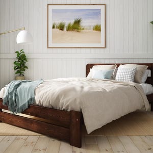 Nodax Wooden Solid Wooden Bed Frame in Walnut Finish - Model Aurora (F1) image 2