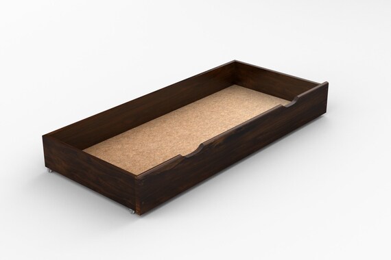 Nodax Underbed Storage Drawer 98 Cm Long In Walnut Finish Etsy