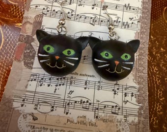 Hallmark black cat earrings
