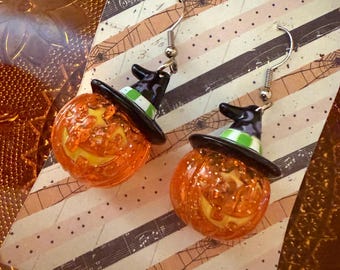 Sparkling witch jackos earrings