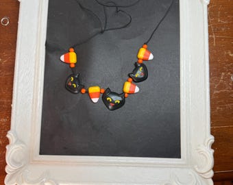 1988 Hallmark Halloween Cat necklace