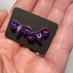 FU, F U, Pro choice earrings, Feminist earrings, uterus earrings, uterus accessories, pro-choice accessories, Womend rights, uteruses,