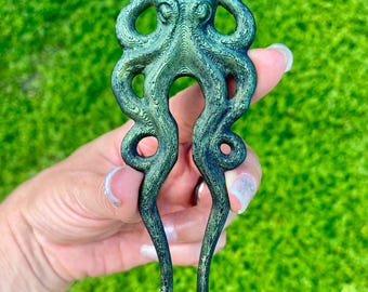 Octopus Hairpin, Octopus Hair Brooch, octopus hair accessories,wedding hair accessories, gothic hair accessories, Goth hairpin, goth hair