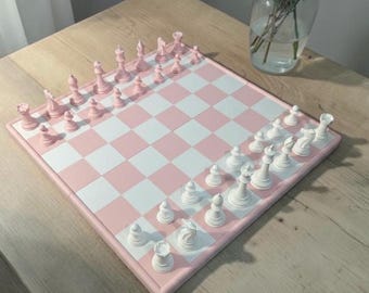 Juego de ajedrez personalizado con caja de almacenamiento, tablero de ajedrez grande, juego de ajedrez impreso en 3D y con colores personalizables, juego de ajedrez extragrande, juego de ajedrez de regalo