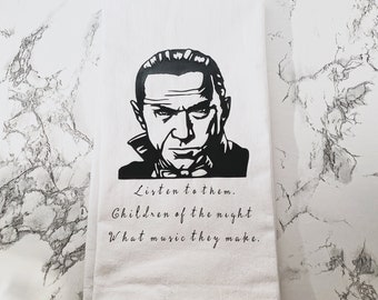 Dracula dish towel, vampire dish towel, vampire decor, vampire kitchen, vampire aesthetic, vampire goth, goth kitchen