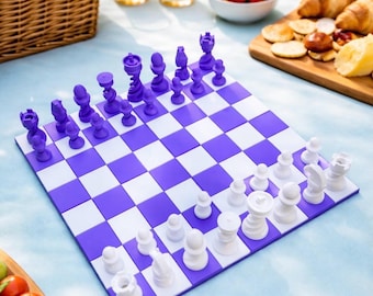 Custom chess set, mini chess, travel size chess, 3D Printed Chess set, Mini chess set, chess game gift, chess board and chess peices