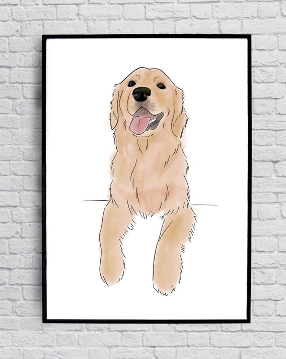 77+ Golden Retriever Drawing Cute - l2sanpiero