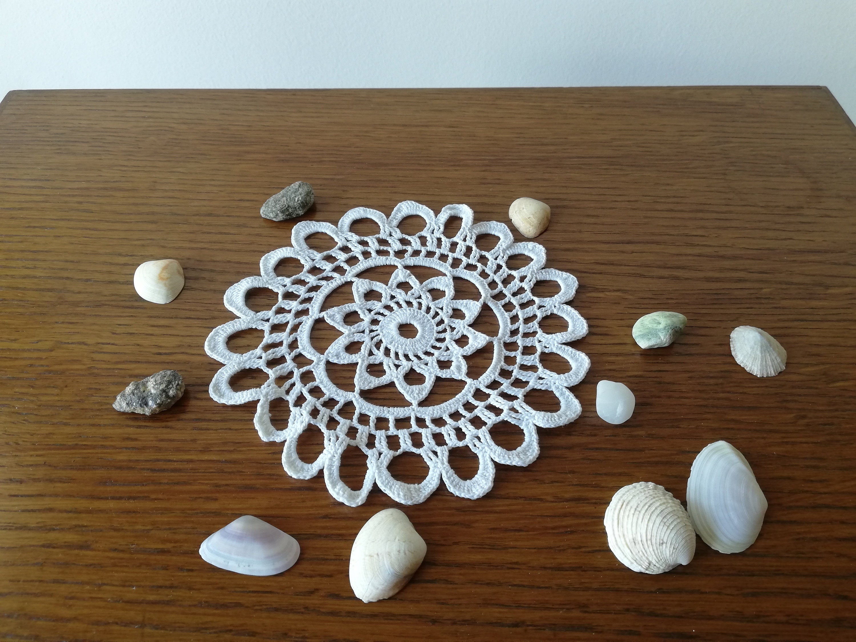 A Flower in a Flower, Vintage Handmade Crochet Art From A Flower in a Flower, Vintage Handmade Crochet Art From
