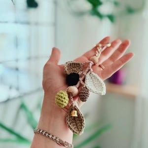 Crochet Olive Branch Keychain - Amigurumi Handmade Mediterranean Charm - Olive You Always