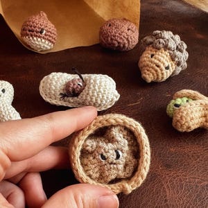 Nuts About You | Crochet Nut Set in Snack Bag - Nut Party Favors - Cute Almond, Hazelnut, Peanut, Pistachio, Cashew, Walnut, Acorn Plushies