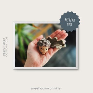 Crochet PATTERN of &quot;Sweet Acorn of Mine&quot; - Crochet Acorn Pattern - Crochet Oak Leaf Pattern - Crochet Nature Favors - Nature-inspired Gift