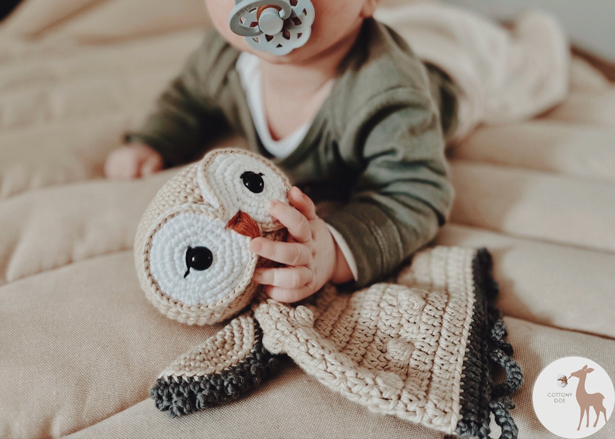 Personalized Crochet Owl Buddy - Cotton Comfort Companion - Amigurumi Owl Nursery Decor