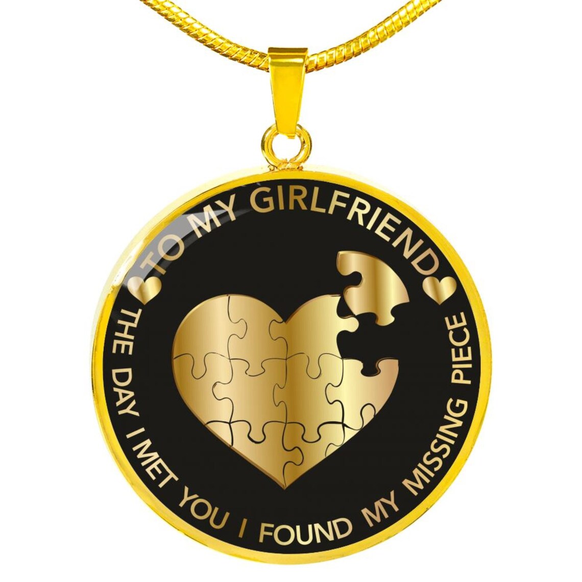 Girlfriend Necklace Jewelry for Girlfriend Found My Missing Piece 18k