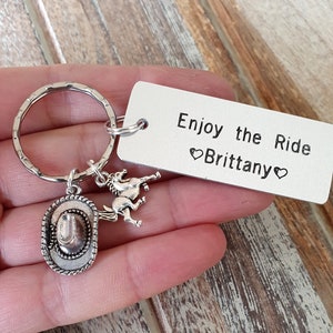 Enjoy the Ride Keychain, Personalized, Custom Engraving, Couples ...