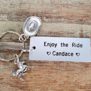 Enjoy the Ride Keychain, Personalized, Custom Engraving, Couples ...