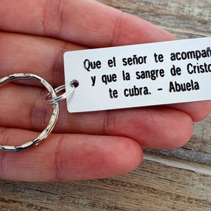 Llavero de mensaje, personalizado, grabado, mensaje español, familia, recuerdos, mensaje personalizado, llavero de parejas, marido, regalo de novio