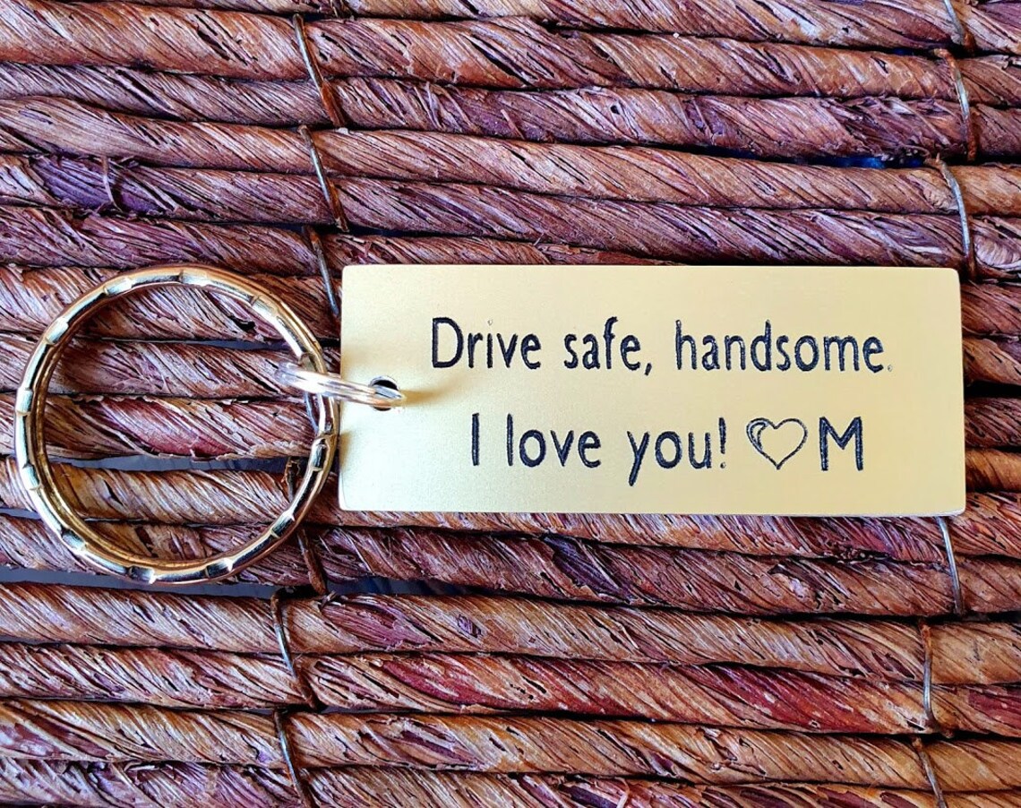 Drive Safe Handsome Keychain Personalized Custom Couples Etsy