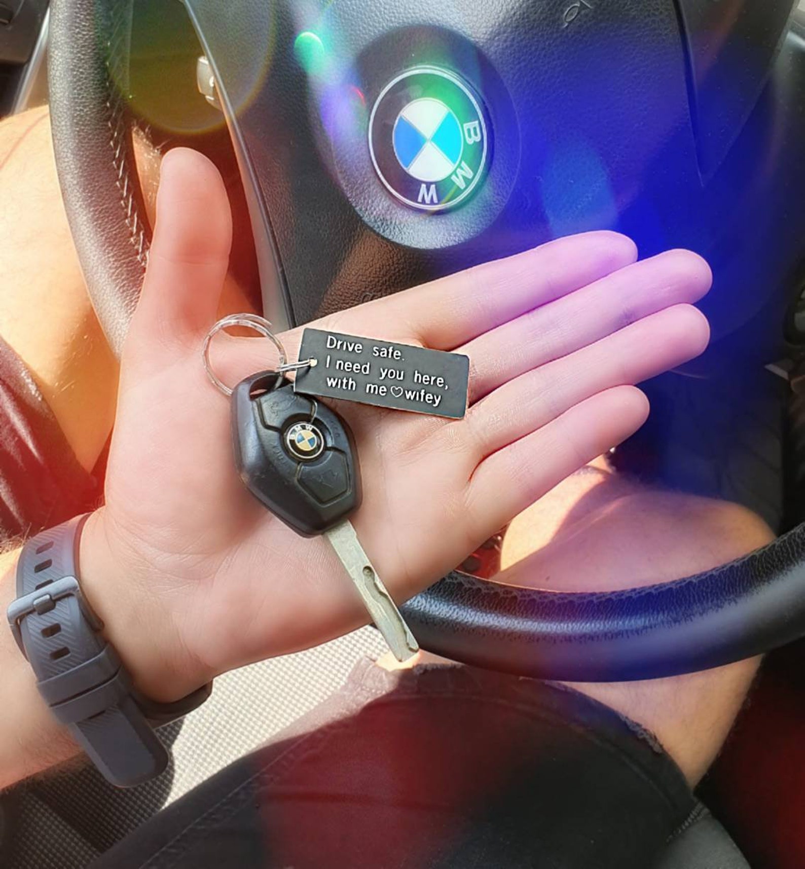 Drive Safe Keychain Personalized Keychain Anodized Aluminum Etsy