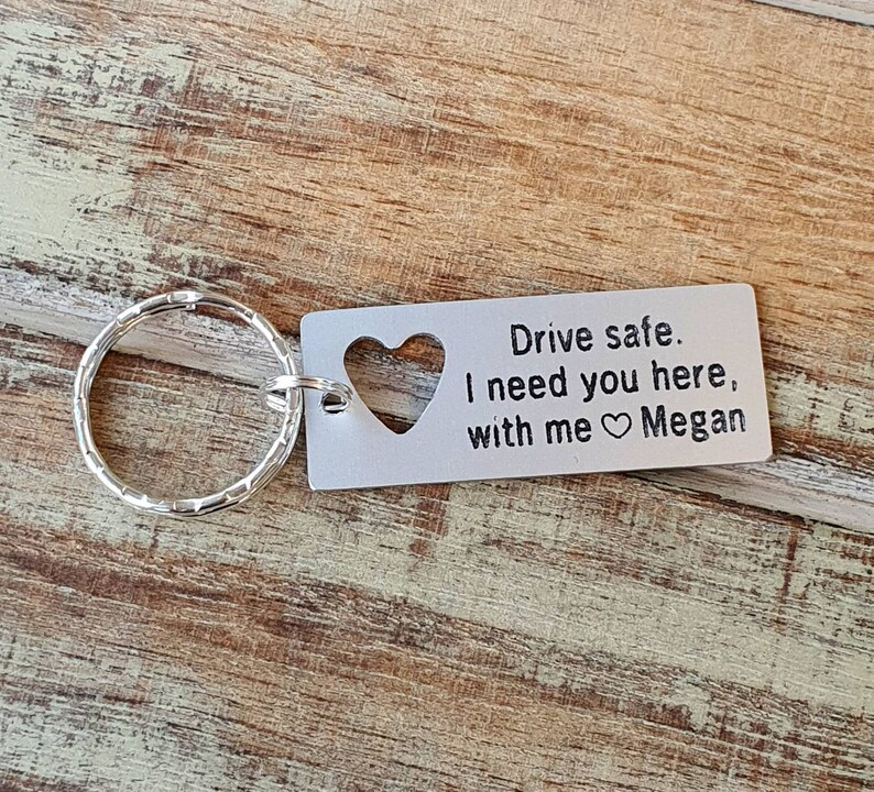 Personalized Keychain and Necklace Set Drive Safe Engraved Etsy