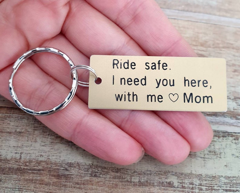 Ride Safe Keychain Personalized Anodized Aluminum Couples Etsy