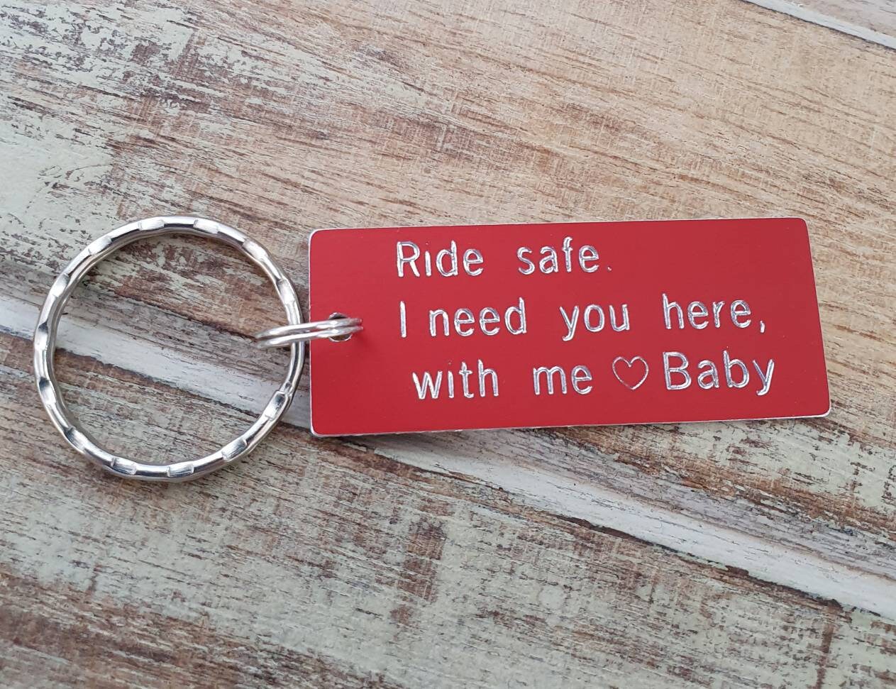 Ride Safe Keychain Personalized Anodized Aluminum Couples Etsy