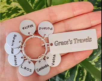 Country Charm Coin for the Personalized Travel Token Keychain, 1 piece charm coin